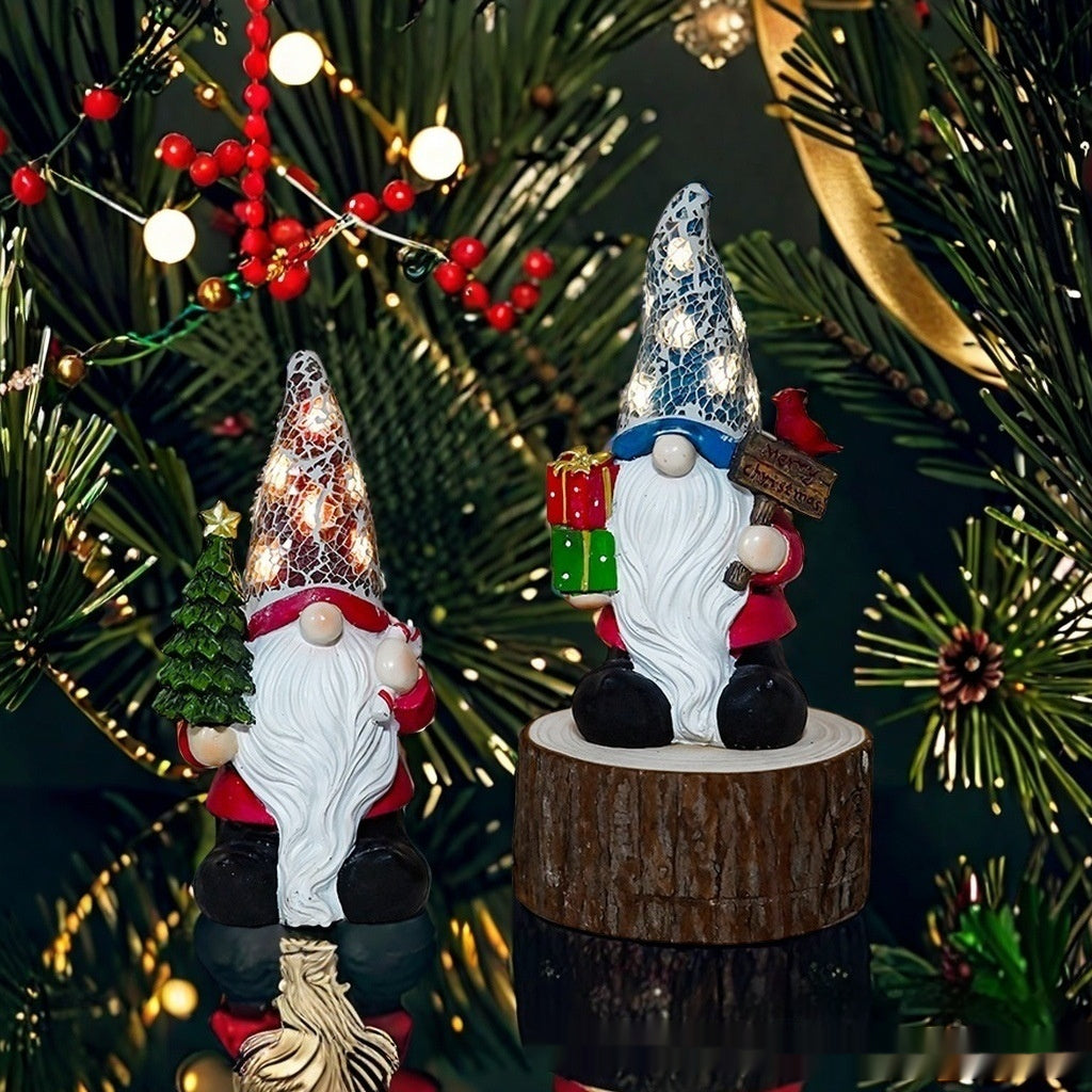 Resin Christmas tree statue ornament for holiday home accents