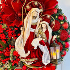 Christmas Jesus garland with lights for window or staircase display