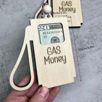 White fuel tank wooden Christmas hanging ornament festive design