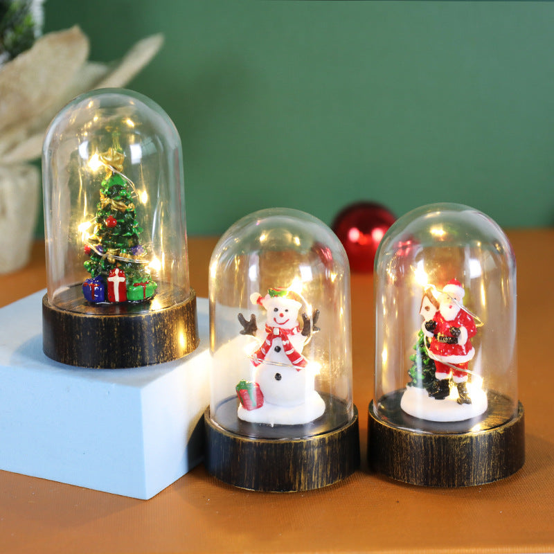 Set of three cartoon Christmas night lamps for home decor