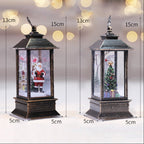 Small square oil lamp with LED flame for windowsill Christmas decor