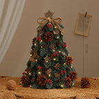 Illuminated PE Christmas tree with soft white lights in a cozy living room setting
