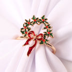 Festive holiday napkin ring with western-style creative pattern
