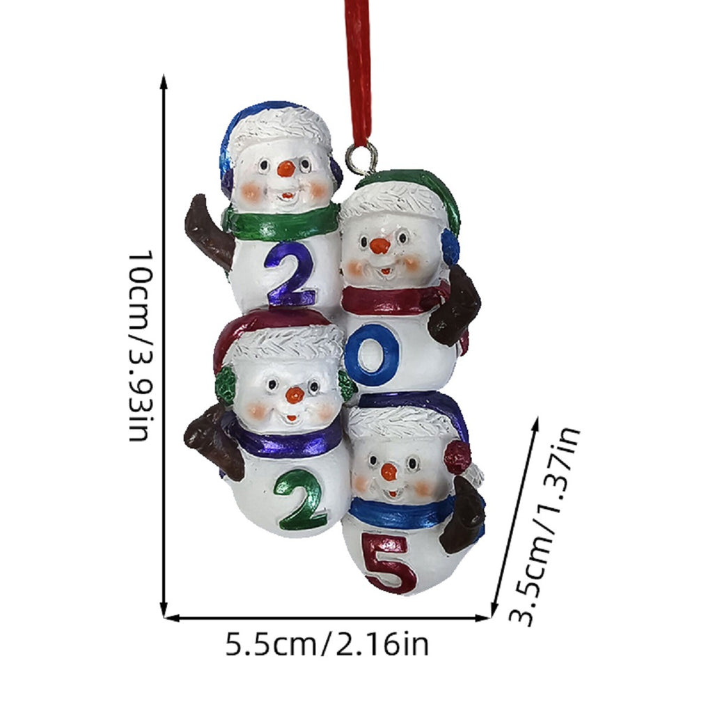 Christmas tree with snowman resin pendants