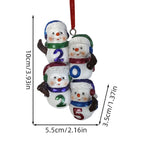 Christmas tree with snowman resin pendants