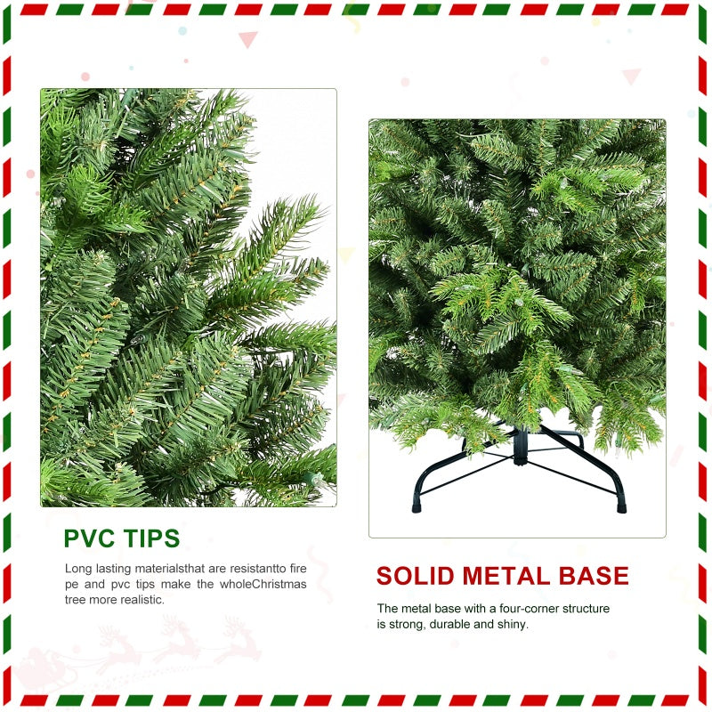 Green Christmas tree with sturdy base for Christmas traditions