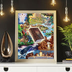 Jesus landscape diamond mosaic - religious home decor wall art