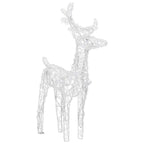Glowing reindeer and sleigh scene with 160 warm white LEDs outdoors