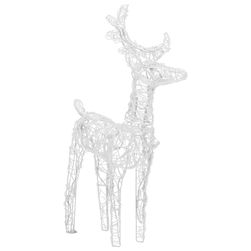 Glowing reindeer and sleigh scene with 160 warm white LEDs outdoors