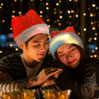 Christmas light-up hat showing colorful illumination
