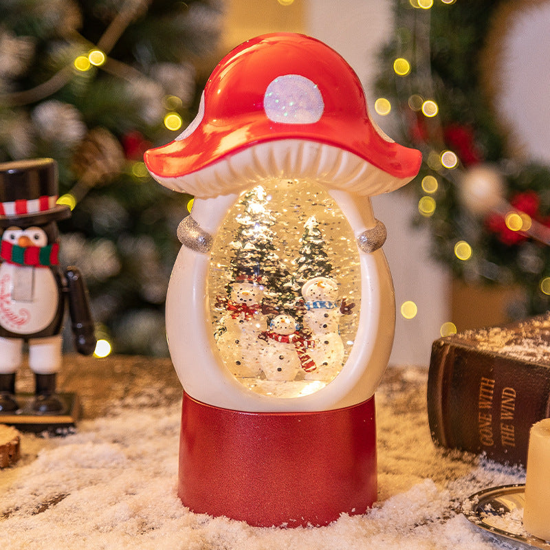 Festive Christmas music box displayed on holiday mantle