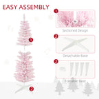Festive pink Christmas tree with soft flocked branches for Christian home decor