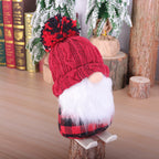 Small cloth ski doll Christmas decoration with winter theme