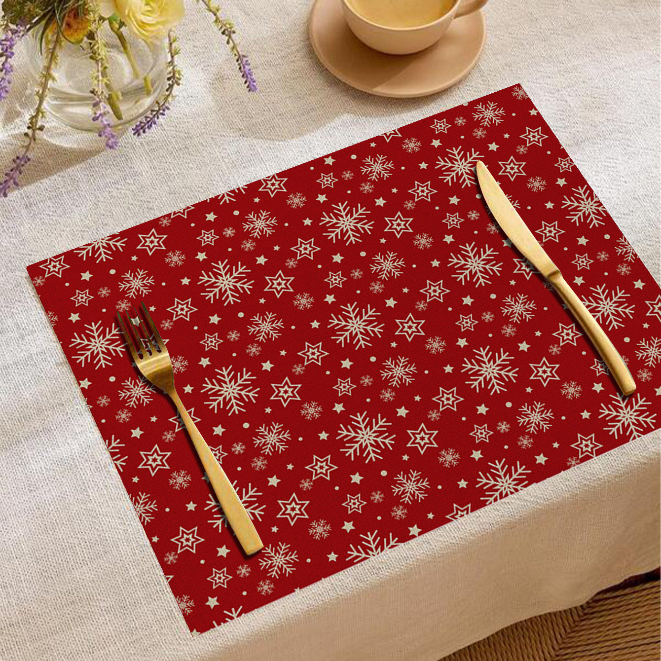 Christmas Linen Placemat - Christian Home Decor Secondary image