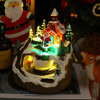 Christmas tree style rotating train resin decoration with musical movement