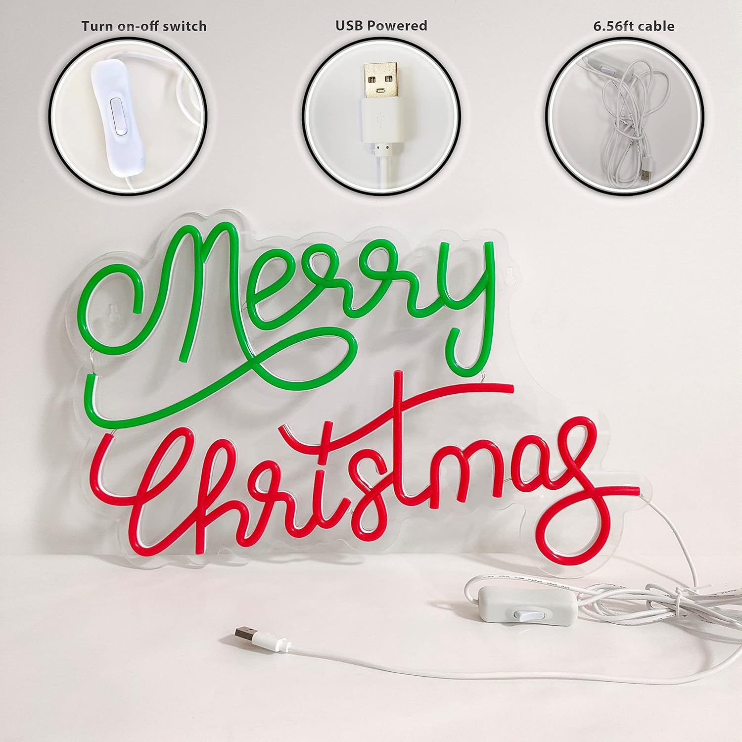 Christmas neon LED sign bringing warm holiday glow to decor