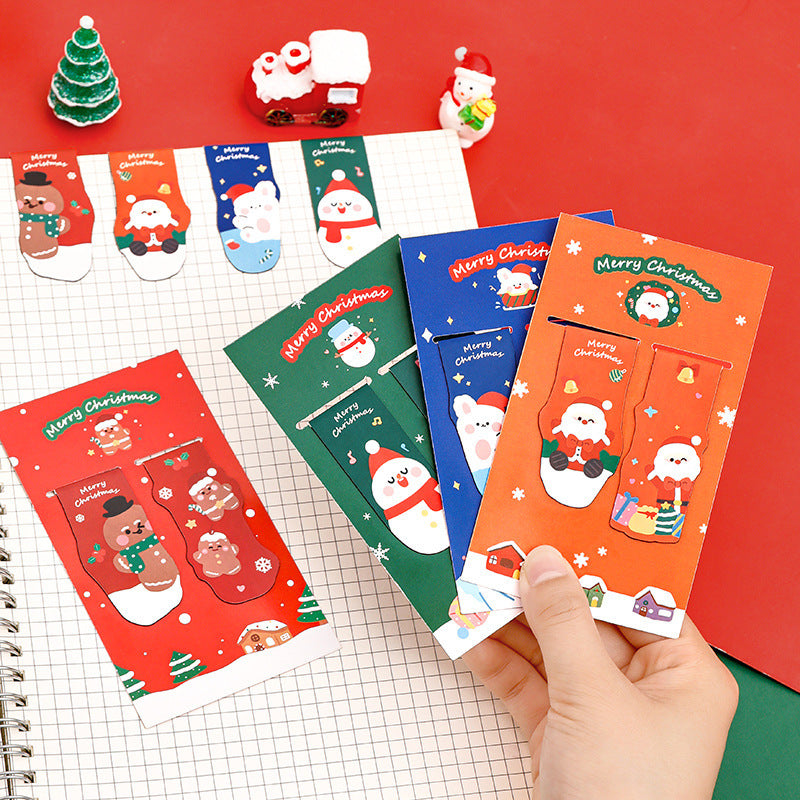 Christmas magnetic bookmark with biscuit man figures design