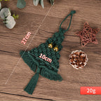 Hand-woven Christmas tree pendant with soft cotton string craft detail