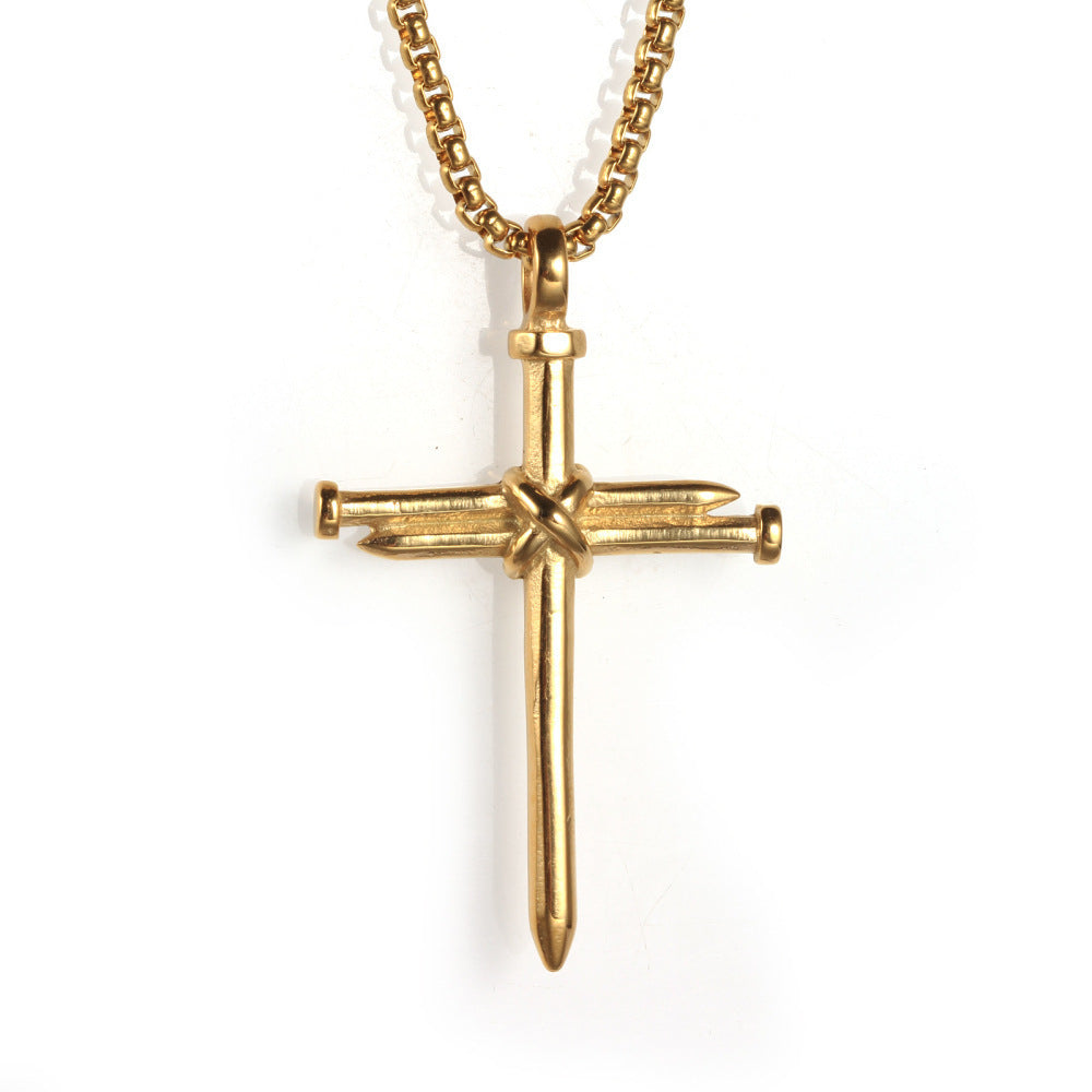 Christian cross necklace front view