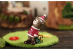 Festive Christmas tree cat resin figurine for home decoration