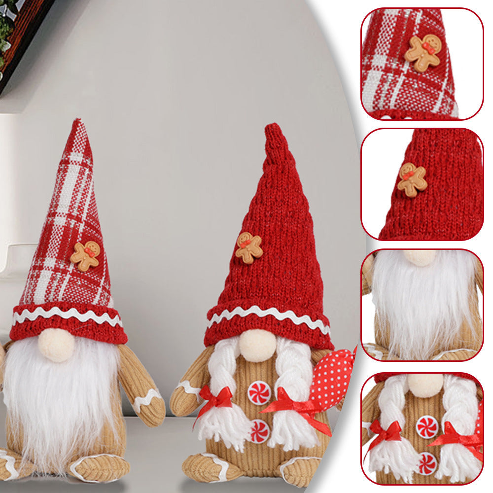 Grouped Christmas ornaments showing both men's and women's elderly dwarf figures