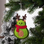 Close-up of felt Christmas tree pendant showing textile texture