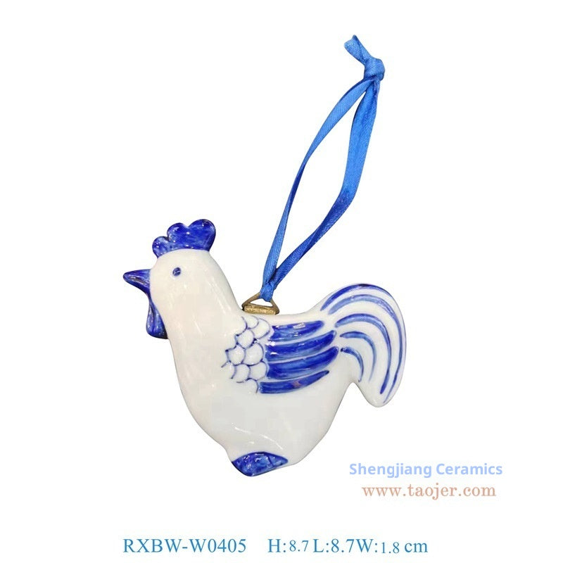 Blue and White Porcelain Christmas Tree Ornament Secondary image