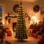 Colorful LED Christmas light strings glowing brightly on a tree - Christmas lights - faith