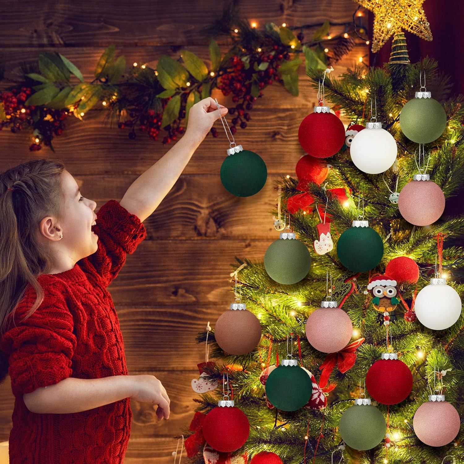 Plucked Silk Christmas Ball Ornaments for Festive Holiday Decorating Secondary image