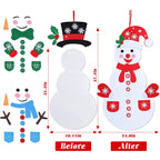 Felt snowman pieces laid out showing creative holiday craft set