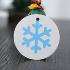Red Christmas tree gift tag with holiday theme