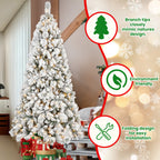 Pre-lit Christmas tree with warm white LED glow in evening setting