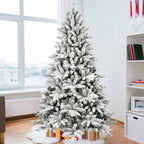 Family gathering around festive PVC Christmas tree with presents underneath