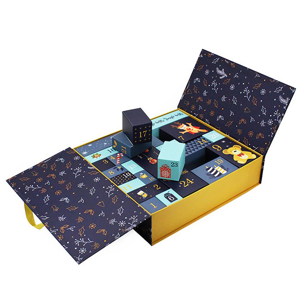Christmas countdown calendar gift box displayed for holiday decor