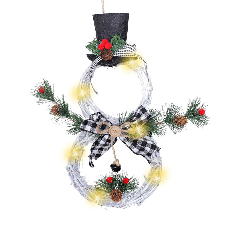LED illuminated wreath pendant showcasing polyester craftmanship and festive design