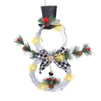 LED illuminated wreath pendant showcasing polyester craftmanship and festive design