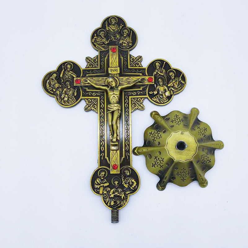 Holy cross home decor accessory with traditional religious styling