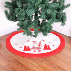 Christmas nativity tree skirt with soft fabric construction for holiday display