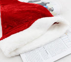 Soft velvet Santa hat with plush texture for Christmas decor