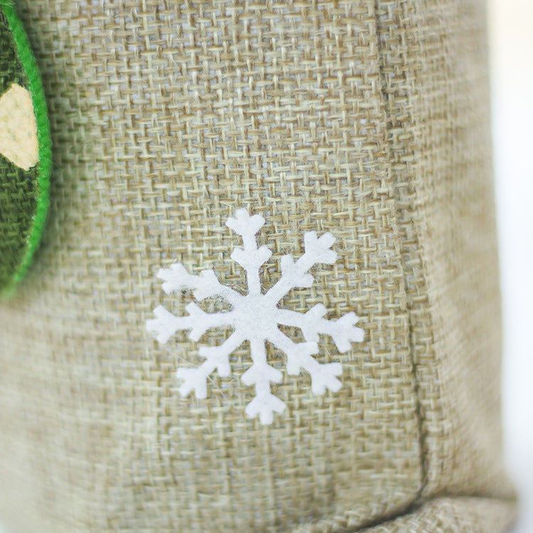 Christmas wine bottle cozy displayed as festive table centerpiece accent