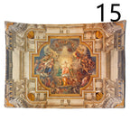 Printed polyester tapestry depicting Christ for wall display