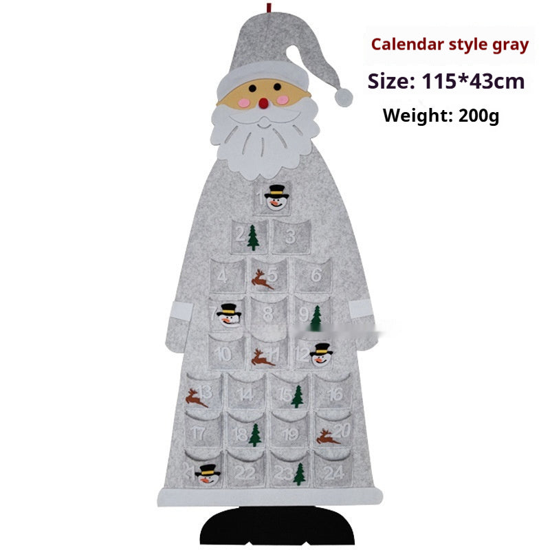 Colorful felt Christmas calendar kit with lights for kids holiday crafts