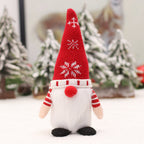 Christmas stocking hanging ornament with snowman and animal motifs