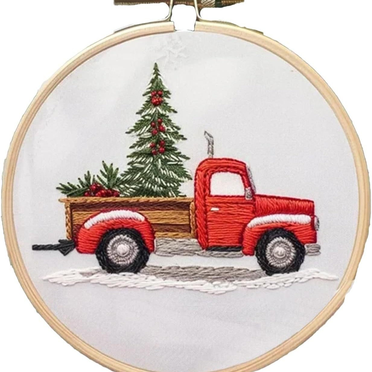 Christmas dwarf embroidery design on cotton fabric kit