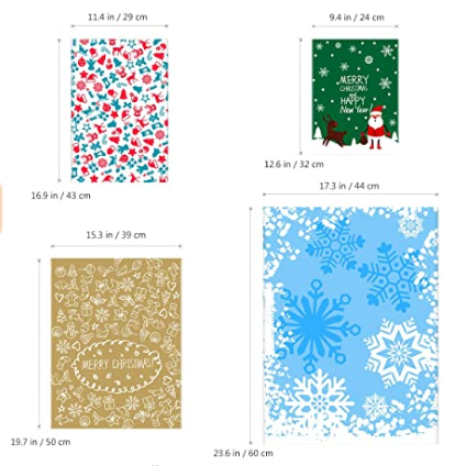 Christmas gift bags with candy and treat packaging examples