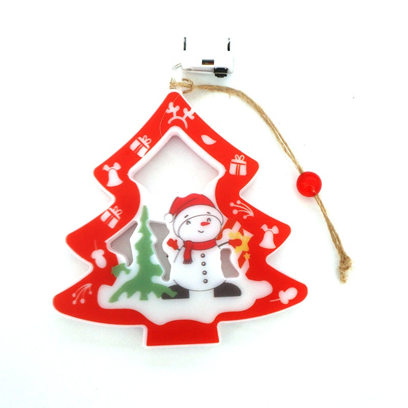 LED Christmas hanging light in angel shape glowing warmly