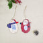 Painted wooden Christmas photo frame pendant with festive design for holiday decor