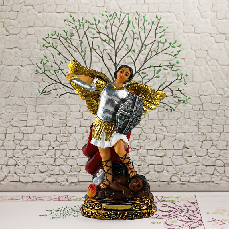 Nativity Figure Set - Virgin and Baby Jesus Resin Ornament - Christian Home Decor