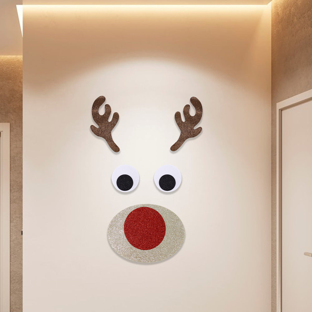 Christmas elderly figure felt door sticker for holiday entrance decor