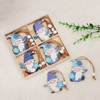 Christmas wooden pendant set in rustic storage setting